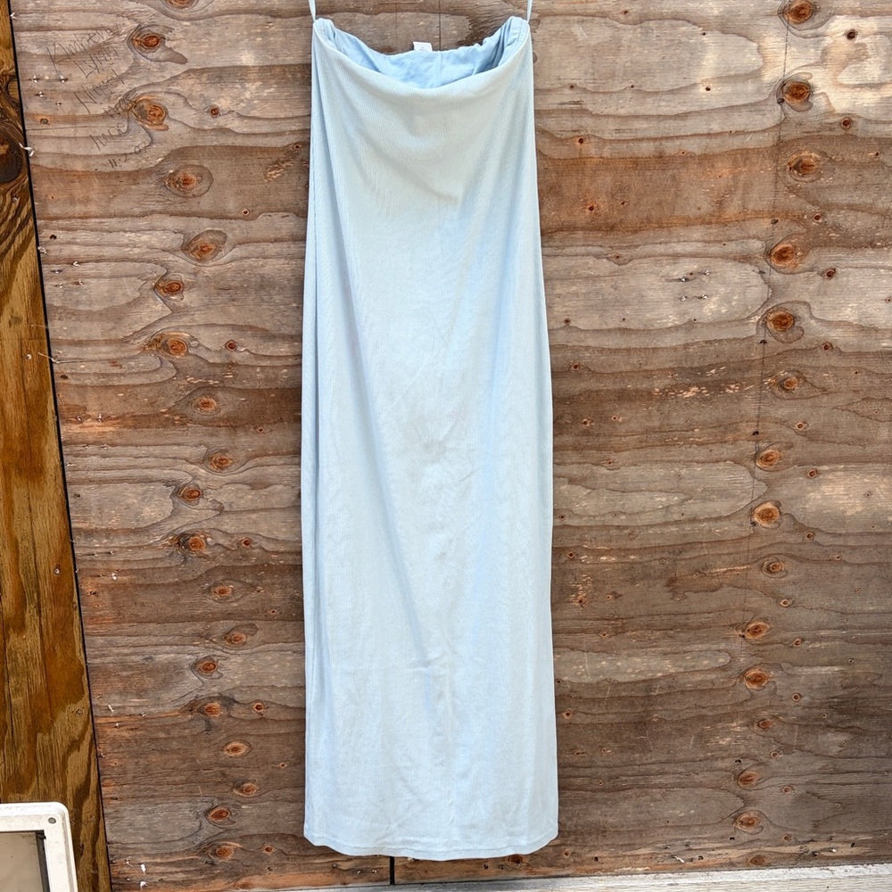 Old Navy Light Blue strapless ribbed dress
